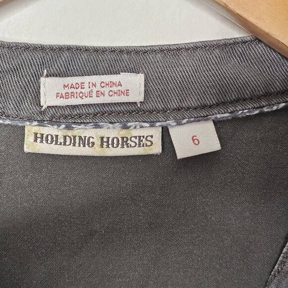 Anthropologie Holding Horses Mariona Shirt Dress Gray Size 6 - Picture 4 of 7